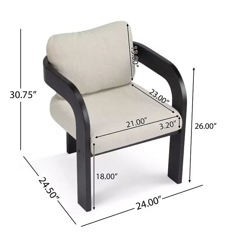 Set di 2 sedie da pranzo, sedie da cucina e sala da pranzo con schienale a cuscino, poltroncine Bouclé con struttura in legno di caucciù - ModernLuxe