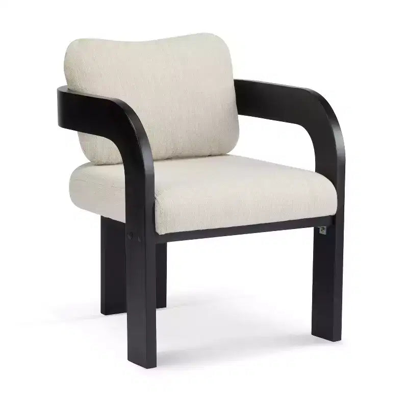 Set di 2 sedie da pranzo, sedie da cucina e sala da pranzo con schienale a cuscino, poltroncine Bouclé con struttura in legno di caucciù - ModernLuxe