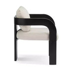 Set di 2 sedie da pranzo, sedie da cucina e sala da pranzo con schienale a cuscino, poltroncine Bouclé con struttura in legno di caucciù - ModernLuxe