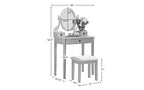 Toeletta da Trucco Contemporanea con Specchio, 3 Cassetti, Sgabello Abbinato per Camera da Letto, Finitura Oro Rosa, Design Salvaspazio