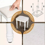 Toeletta Trucco da 43 pollici in Stile Rustico con Specchio Illuminato, Contenitori Organizzati e Supporto per Asciugacapelli per Camera da Letto, Finitura Naturale