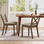 Costway Set di Sedie da Pranzo 2/4 Sedili Imbottiti e Schienale Traspirante a X