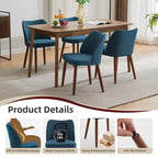 GustoWave Set di 6 Sedie da Pranzo Moderne con Schienale Alto a Orecchioni, Rivestimento in Lino, Gambe in Legno, Cuscini Spessi Salvaspazio per Cucina