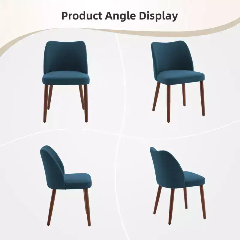 GustoWave Set di 6 Sedie da Pranzo Moderne con Schienale Alto a Orecchioni, Rivestimento in Lino, Gambe in Legno, Cuscini Spessi Salvaspazio per Cucina