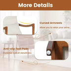 Costway Poltrona Imbottita in Lino 1/2 Pezzi con Cuscino Lombare, Schienale Rimovibile, Cuscini Seduta Beige/Marrone