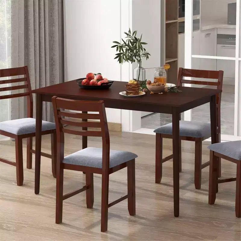 Costway Tavolo da Pranzo Rettangolare 48 per 4 con Gambe in Legno di Gomma, Stile Moderno di Metà Secolo