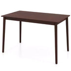 Costway Tavolo da Pranzo Rettangolare 48 per 4 con Gambe in Legno di Gomma, Stile Moderno di Metà Secolo