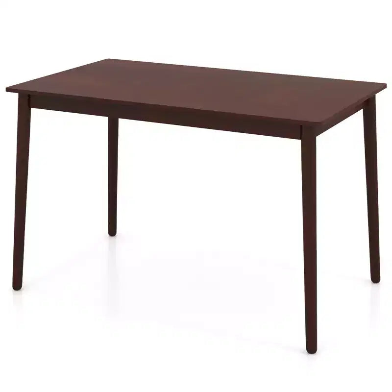 Costway Tavolo da Pranzo Rettangolare 48 per 4 con Gambe in Legno di Gomma, Stile Moderno di Metà Secolo