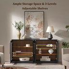 Morden Fort Mobile Contenitore a 2 Ante Bianco, Credenza Modulare con Ante ad Arco Simmetriche, Consolle per Sala da Pranzo, Soggiorno