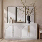 Morden Fort Mobile Contenitore a 2 Ante Bianco, Credenza Modulare con Ante ad Arco Simmetriche, Consolle per Sala da Pranzo, Soggiorno