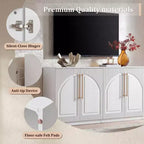 Morden Fort Mobile Contenitore a 2 Ante Bianco, Credenza Modulare con Ante ad Arco Simmetriche, Consolle per Sala da Pranzo, Soggiorno