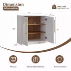 Morden Fort Mobile Contenitore a 2 Ante Bianco, Credenza Modulare con Ante ad Arco Simmetriche, Consolle per Sala da Pranzo, Soggiorno