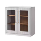 Morden Fort Mobile Contenitore a 2 Ante Bianco, Credenza Modulare con Ante ad Arco Simmetriche, Consolle per Sala da Pranzo, Soggiorno