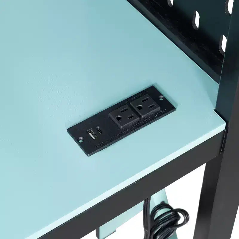 Letto a soppalco in legno a grandezza naturale con scrivania, libreria, stazione di ricarica e luce RGB - ModernLuxe