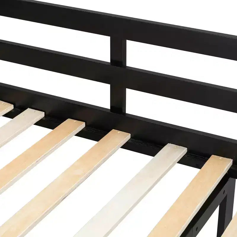 Letto a soppalco in legno a grandezza naturale con scrivania, libreria, stazione di ricarica e luce RGB - ModernLuxe