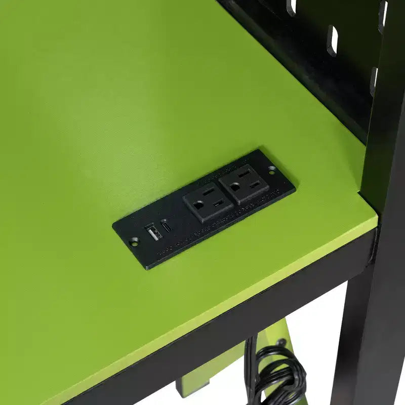 Letto a soppalco in legno a grandezza naturale con scrivania, libreria, stazione di ricarica e luce RGB - ModernLuxe