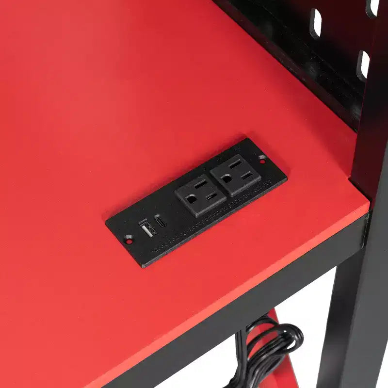 Letto a soppalco in legno a grandezza naturale con scrivania, libreria, stazione di ricarica e luce RGB - ModernLuxe