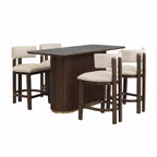 Christopher Knight Home Quini Set da Pranzo Moderno da 5 Pezzi in Legno con Base a Piedistallo e Gambe in Legno di Gomma