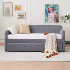 Divano letto singolo con letto estraibile, in velluto con porte USB e tasche laterali per soggiorno, camera da letto, camera degli ospiti - ModernLuxe