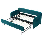 Divano letto singolo con letto estraibile, in velluto con porte USB e tasche laterali per soggiorno, camera da letto, camera degli ospiti - ModernLuxe