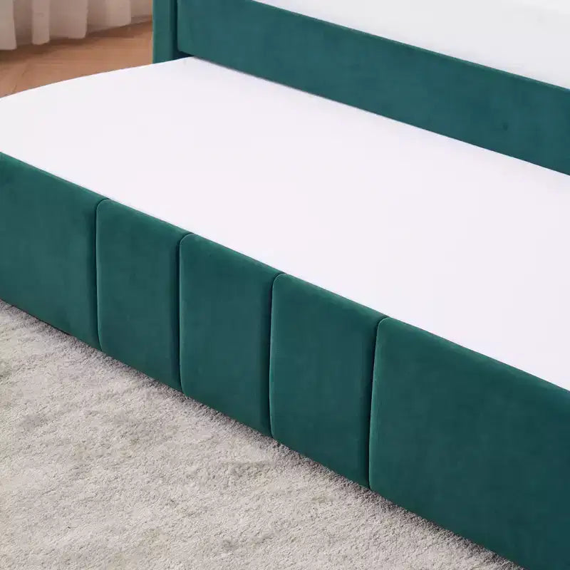 Divano letto singolo con letto estraibile, in velluto con porte USB e tasche laterali per soggiorno, camera da letto, camera degli ospiti - ModernLuxe
