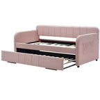 Divano letto singolo con letto estraibile, in velluto con porte USB e tasche laterali per soggiorno, camera da letto, camera degli ospiti - ModernLuxe