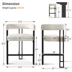 Set di 8 moderni sgabelli da bar imbottiti ad altezza bancone, sgabelli da bancone in bouclé con gambe in metallo, seduta alta 60 cm per isola cucina - Panipeachy