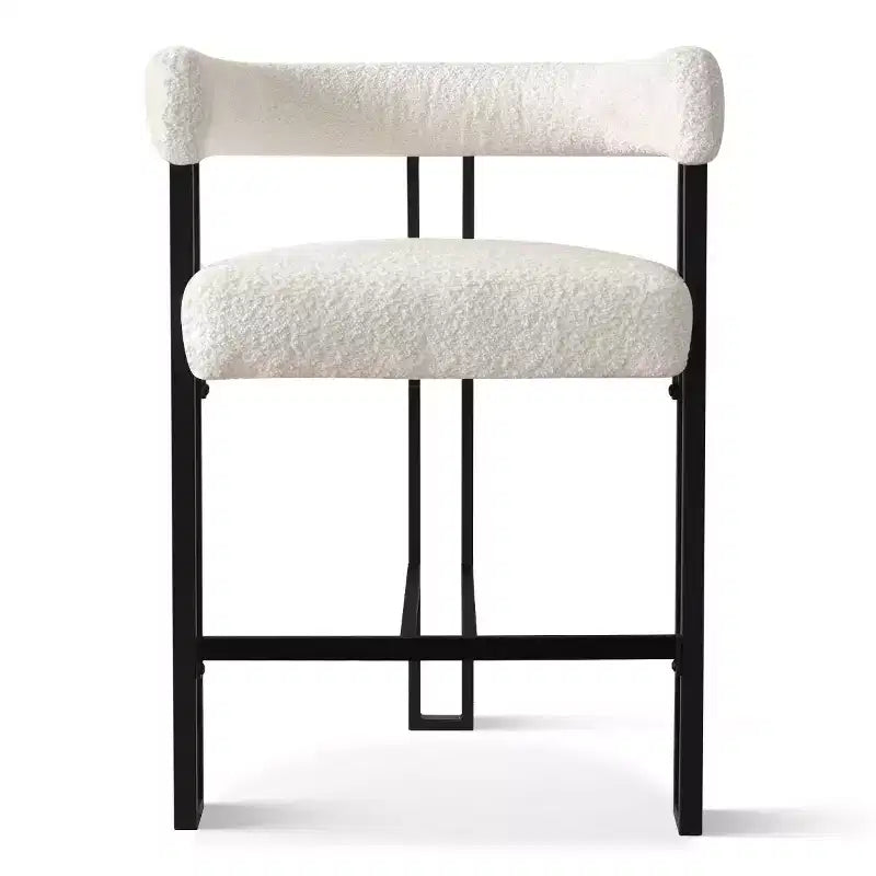 Set di 8 moderni sgabelli da bar imbottiti ad altezza bancone, sgabelli da bancone in bouclé con gambe in metallo, seduta alta 60 cm per isola cucina - Panipeachy