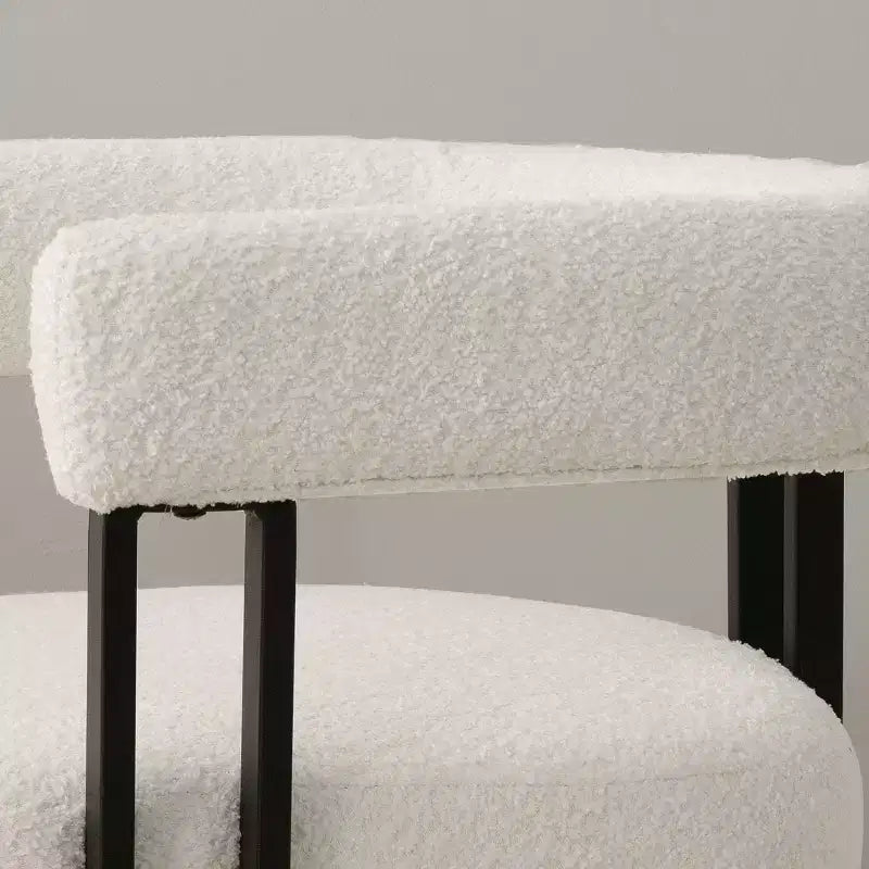 Set di 8 moderni sgabelli da bar imbottiti ad altezza bancone, sgabelli da bancone in bouclé con gambe in metallo, seduta alta 60 cm per isola cucina - Panipeachy