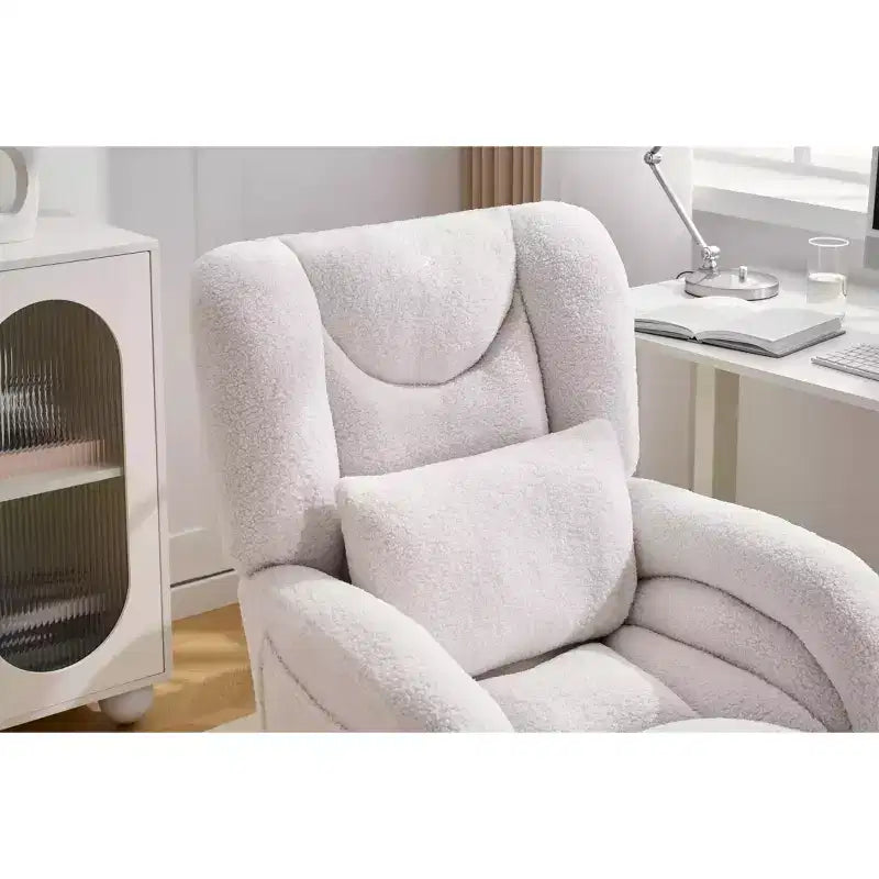 Sedia da ufficio Teddy Swivel, poltrona girevole con altezza regolabile, ruote per studio, camera da letto - ModernLuxe