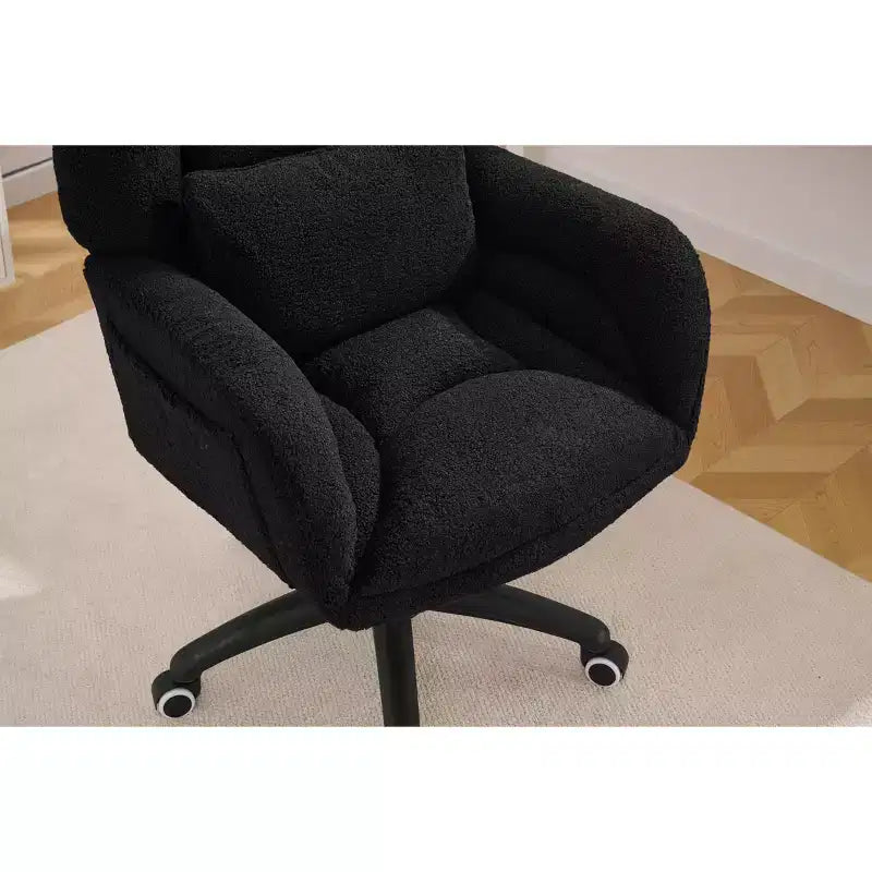 Sedia da ufficio Teddy Swivel, poltrona girevole con altezza regolabile, ruote per studio, camera da letto - ModernLuxe