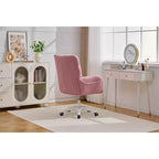 Sedia da ufficio Teddy Swivel, poltrona girevole con altezza regolabile, ruote per studio, camera da letto - ModernLuxe