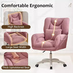Sedia da ufficio Teddy Swivel, poltrona girevole con altezza regolabile, ruote per studio, camera da letto - ModernLuxe
