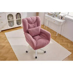 Sedia da ufficio Teddy Swivel, poltrona girevole con altezza regolabile, ruote per studio, camera da letto - ModernLuxe