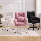 Sedia da ufficio Teddy Swivel, poltrona girevole con altezza regolabile, ruote per studio, camera da letto - ModernLuxe