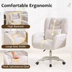 Sedia da ufficio Teddy Swivel, poltrona girevole con altezza regolabile, ruote per studio, camera da letto - ModernLuxe
