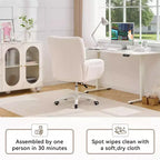 Sedia da ufficio Teddy Swivel, poltrona girevole con altezza regolabile, ruote per studio, camera da letto - ModernLuxe