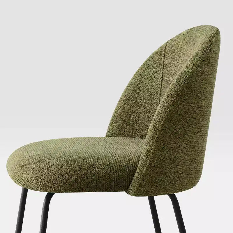 Set di 8 Sedie da Pranzo Moderne Tappezzate in Lino, Sedie da Cucina e Sala da Pranzo Senza Braccioli con Schienale Imbottito e Gambe in Metallo-Panipeachy