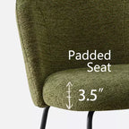 Set di 8 Sedie da Pranzo Moderne Tappezzate in Lino, Sedie da Cucina e Sala da Pranzo Senza Braccioli con Schienale Imbottito e Gambe in Metallo-Panipeachy