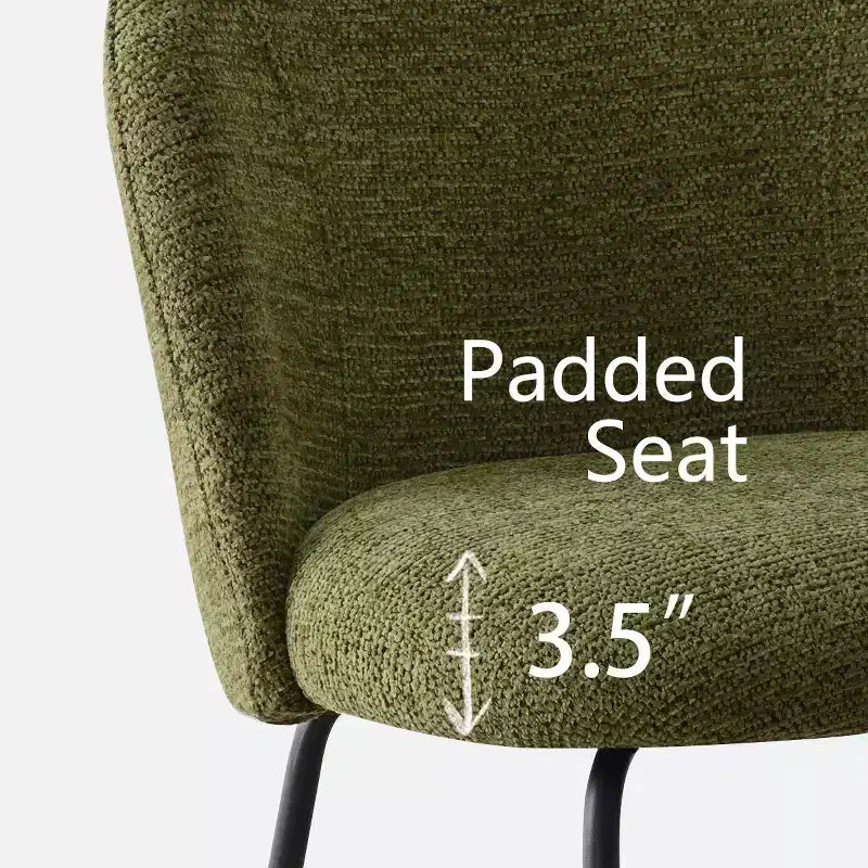 Set di 8 Sedie da Pranzo Moderne Tappezzate in Lino, Sedie da Cucina e Sala da Pranzo Senza Braccioli con Schienale Imbottito e Gambe in Metallo-Panipeachy