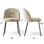 Set di 8 Sedie da Pranzo Moderne Tappezzate in Lino, Sedie da Cucina e Sala da Pranzo Senza Braccioli con Schienale Imbottito e Gambe in Metallo-Panipeachy