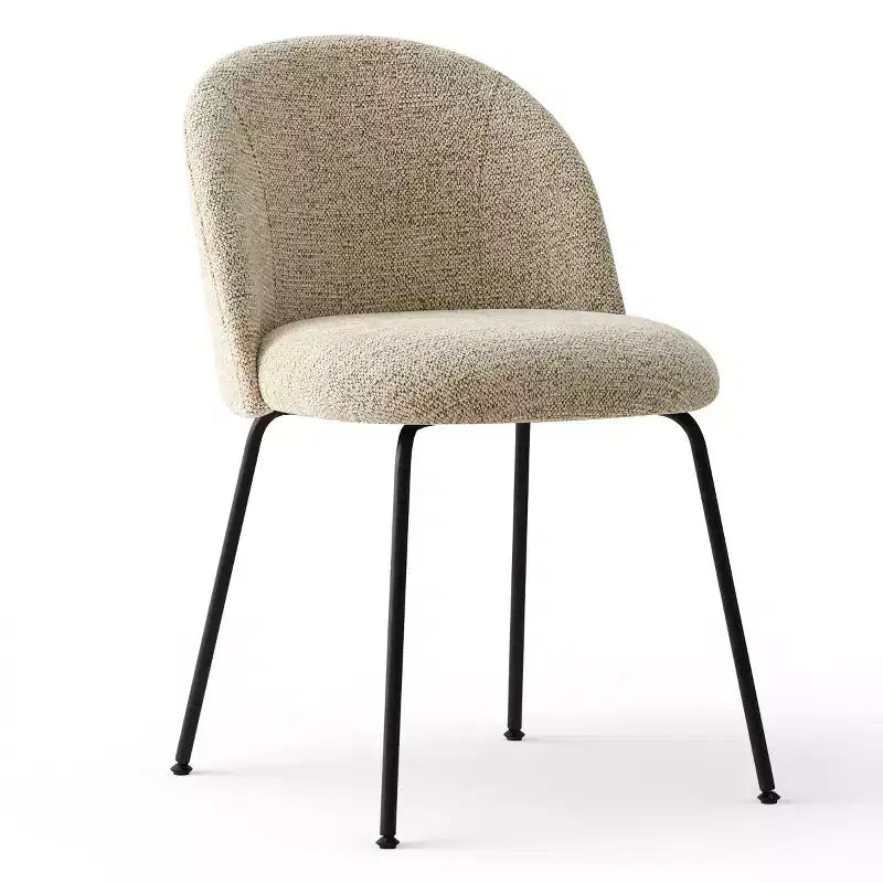 Set di 8 Sedie da Pranzo Moderne Tappezzate in Lino, Sedie da Cucina e Sala da Pranzo Senza Braccioli con Schienale Imbottito e Gambe in Metallo-Panipeachy