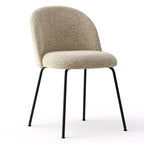 Set di 8 Sedie da Pranzo Moderne Tappezzate in Lino, Sedie da Cucina e Sala da Pranzo Senza Braccioli con Schienale Imbottito e Gambe in Metallo-Panipeachy