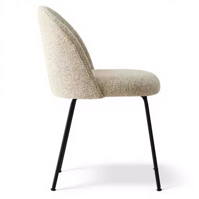 Set di 8 Sedie da Pranzo Moderne Tappezzate in Lino, Sedie da Cucina e Sala da Pranzo Senza Braccioli con Schienale Imbottito e Gambe in Metallo-Panipeachy