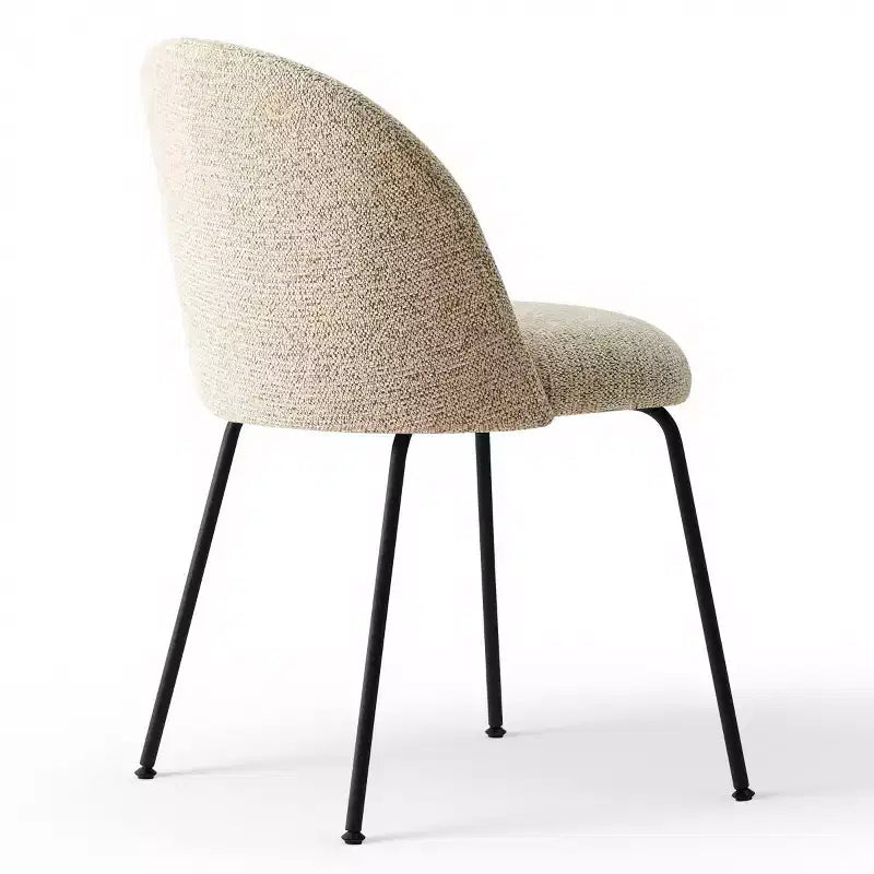 Set di 8 Sedie da Pranzo Moderne Tappezzate in Lino, Sedie da Cucina e Sala da Pranzo Senza Braccioli con Schienale Imbottito e Gambe in Metallo-Panipeachy