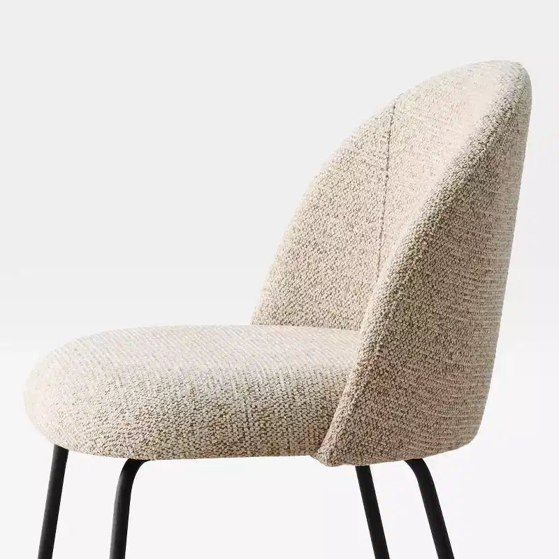 Set di 8 Sedie da Pranzo Moderne Tappezzate in Lino, Sedie da Cucina e Sala da Pranzo Senza Braccioli con Schienale Imbottito e Gambe in Metallo-Panipeachy