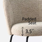 Set di 8 Sedie da Pranzo Moderne Tappezzate in Lino, Sedie da Cucina e Sala da Pranzo Senza Braccioli con Schienale Imbottito e Gambe in Metallo-Panipeachy