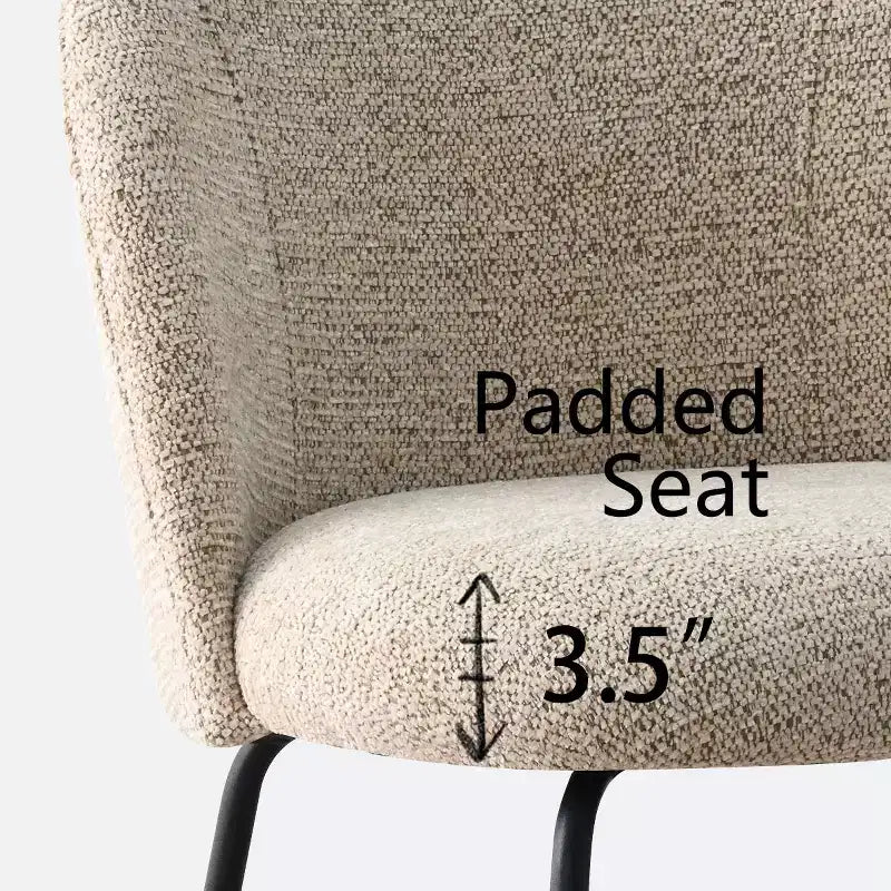 Set di 8 Sedie da Pranzo Moderne Tappezzate in Lino, Sedie da Cucina e Sala da Pranzo Senza Braccioli con Schienale Imbottito e Gambe in Metallo-Panipeachy