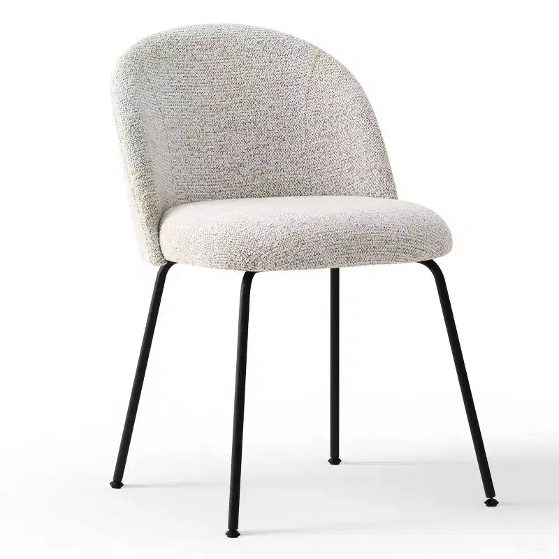 Set di 8 Sedie da Pranzo Moderne Tappezzate in Lino, Sedie da Cucina e Sala da Pranzo Senza Braccioli con Schienale Imbottito e Gambe in Metallo-Panipeachy