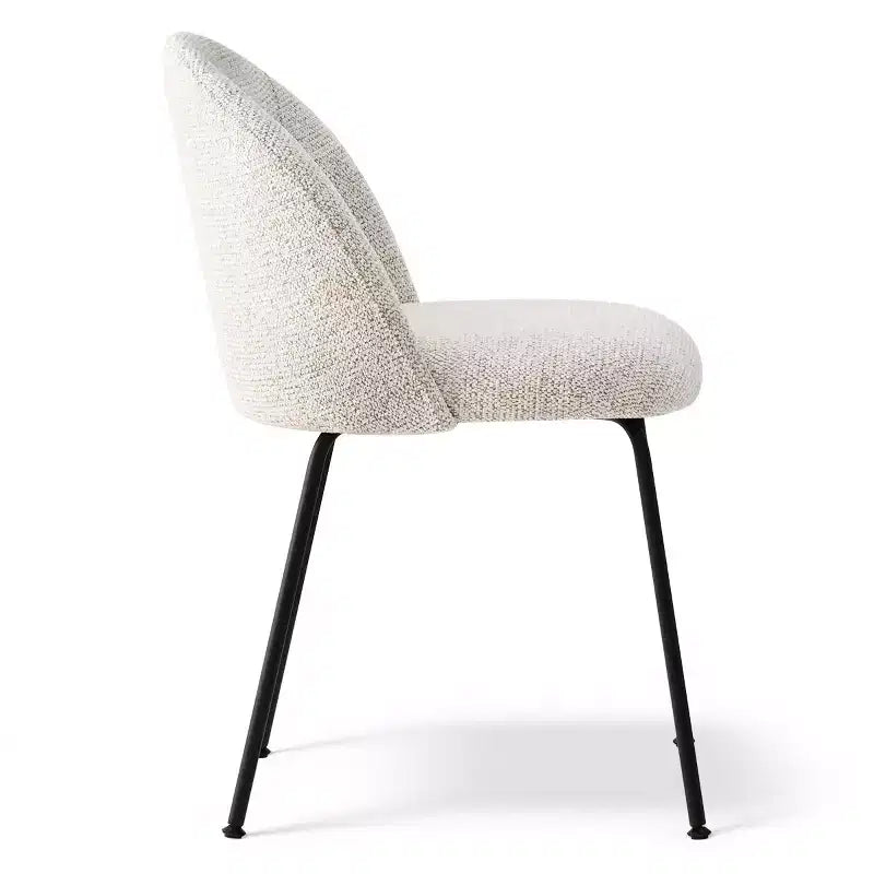 Set di 8 Sedie da Pranzo Moderne Tappezzate in Lino, Sedie da Cucina e Sala da Pranzo Senza Braccioli con Schienale Imbottito e Gambe in Metallo-Panipeachy